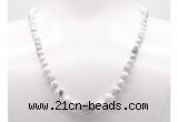 GMN7311 white howlite graduated beaded necklace & bracelet set