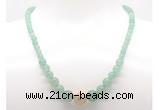 GMN7312 green aventurine graduated beaded necklace & bracelet set