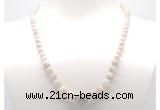 GMN7321 white crazy lace agate graduated beaded necklace & bracelet set