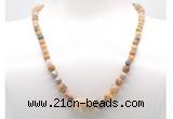 GMN7322 yellow crazy lace agate graduated beaded necklace & bracelet set
