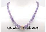 GMN7326 amethyst graduated beaded necklace & bracelet set