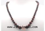 GMN7333 red tiger eye graduated beaded necklace & bracelet set