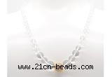 GMN7338 white crystal graduated beaded necklace & bracelet set