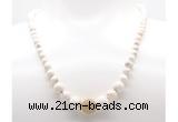 GMN7340 white howlite graduated beaded necklace & bracelet set