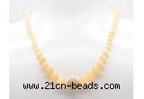 GMN7341 honey jade graduated beaded necklace & bracelet set