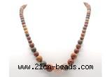 GMN7351 picasso jasper graduated beaded necklace & bracelet set