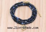 GMN7418 4mm faceted round tiny dumortierite beaded necklace with constellation charm