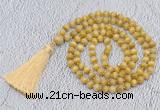 GMN744 Hand-knotted 8mm, 10mm golden tiger eye 108 beads mala necklaces with tassel