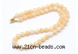 GMN7708 18 - 36 inches 8mm, 10mm round honey jade beaded necklaces