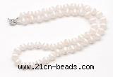 GMN7728 18 - 36 inches 8mm, 10mm round white Tibetan agate beaded necklaces