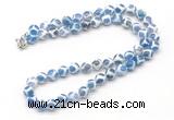GMN7731 18 - 36 inches 8mm, 10mm round blue Tibetan agate beaded necklaces