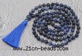 GMN774 Hand-knotted 8mm, 10mm sodalite 108 beads mala necklaces with tassel