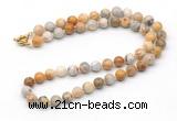 GMN7752 18 - 36 inches 8mm, 10mm round yellow crazy lace agate beaded necklaces