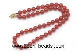 GMN7759 18 - 36 inches 8mm, 10mm round red agate beaded necklaces
