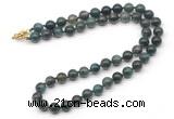 GMN7765 18 - 36 inches 8mm, 10mm round moss agate beaded necklaces