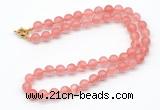 GMN7794 18 - 36 inches 8mm, 10mm round cherry quartz beaded necklaces