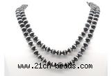 GMN8001 18 - 36 inches 8mm, 10mm black Tibetan agate 54, 108 beads mala necklaces