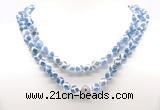 GMN8002 18 - 36 inches 8mm, 10mm blue Tibetan agate 54, 108 beads mala necklaces