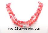 GMN8006 18 - 36 inches 8mm, 10mm red banded agate 54, 108 beads mala necklaces