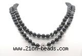 GMN8010 18 - 36 inches 8mm, 10mm black banded agate 54, 108 beads mala necklaces