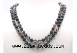 GMN8011 18 - 36 inches 8mm, 10mm black banded agate 54, 108 beads mala necklaces