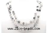GMN8020 18 - 36 inches 8mm, 10mm black rutilated quartz 54, 108 beads mala necklaces