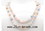 GMN8021 18 - 36 inches 8mm, 10mm morganite 54, 108 beads mala necklaces