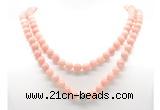 GMN8036 18 - 36 inches 8mm, 10mm Chinese pink opal 54, 108 beads mala necklaces