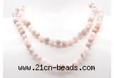 GMN8037 18 - 36 inches 8mm, 10mm natural pink opal 54, 108 beads mala necklaces