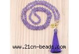 GMN8205 18 - 36 inches 8mm amethyst 54, 108 beads mala necklace with tassel