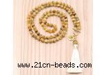 GMN8208 18 - 36 inches 8mm golden tiger eye 54, 108 beads mala necklace with tassel