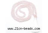 GMN8400 8mm, 10mm rose quartz 27, 54, 108 beads mala necklace with tassel