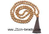 GMN8418 8mm, 10mm wooden jasper 27, 54, 108 beads mala necklace with tassel