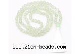 GMN8468 8mm, 10mm prehnite 27, 54, 108 beads mala necklace with tassel