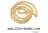 GMN8476 8mm, 10mm grade AA golden tiger eye 27, 54, 108 beads mala necklace with tassel