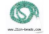 GMN8504 8mm, 10mm peafowl agate 27, 54, 108 beads mala necklace with tassel