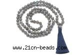 GMN8532 8mm, 10mm labradorite 27, 54, 108 beads mala necklace with tassel