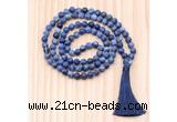 GMN8725 Hand-Knotted 8mm, 10mm Matte Sodalite 108 Beads Mala Necklace