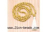 GMN8802 Hand-Knotted 8mm, 10mm Grade AA Golden Tiger Eye 108 Beads Mala Necklace