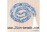 GMN8835 Hand-Knotted 8mm, 10mm Tibetan Agate 108 Beads Mala Necklace