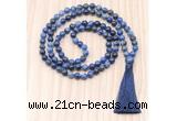 GMN8842 Hand-Knotted 8mm, 10mm Sodalite 108 Beads Mala Necklace