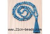 GMN8846 Hand-Knotted 8mm, 10mm Apatite 108 Beads Mala Necklace