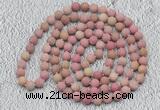 GMN913 Hand-knotted 8mm, 10mm matte pink fossil jasper 108 beads mala necklaces