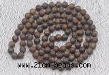 GMN918 Hand-knotted 8mm, 10mm matte bronzite 108 beads mala necklaces