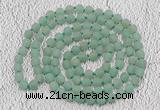 GMN922 Hand-knotted 8mm, 10mm matte green aventurine 108 beads mala necklaces