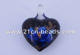 LP01 16*30*38mm heart inner flower lampwork glass pendants