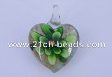 LP06 15*30*40mm heart inner flower lampwork glass pendants