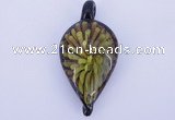 LP90 13*25*53mm leaf inner flower lampwork glass pendants