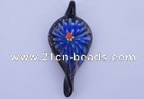 LP92 11*27*62mm leaf inner flower lampwork glass pendants