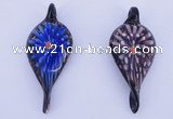 LP93 11*28*63mm leaf inner flower lampwork glass pendants